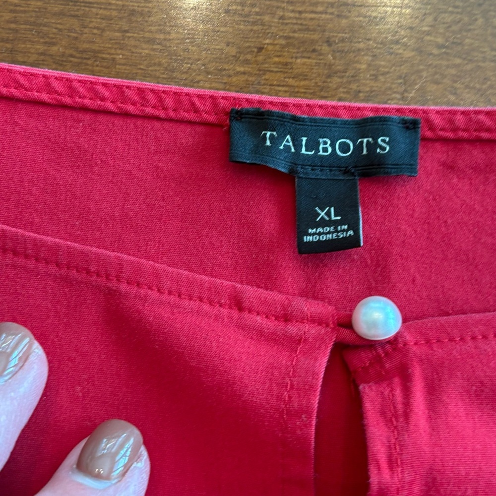 Women's Red Bell Sleeve Top with Bow Detail - Picture 3 of 6